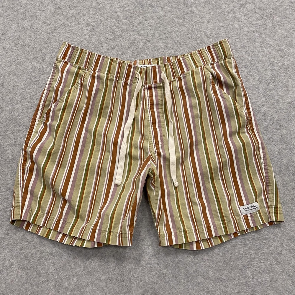 Banks Journal Shorts Mens 34 Multicolor Striped Boardshort